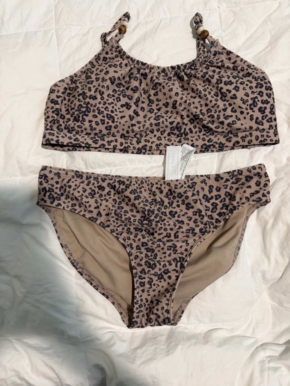 abercrombie kids Leopard Print Swim Set - Taupe and Black